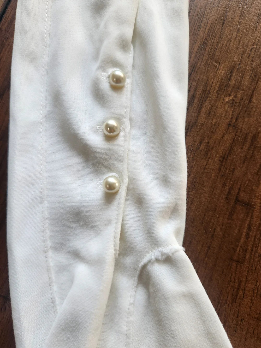 Vintage Van Raalte Ivory Opera Gloves Size 7.5 Pearl Button Bridal Formal USA